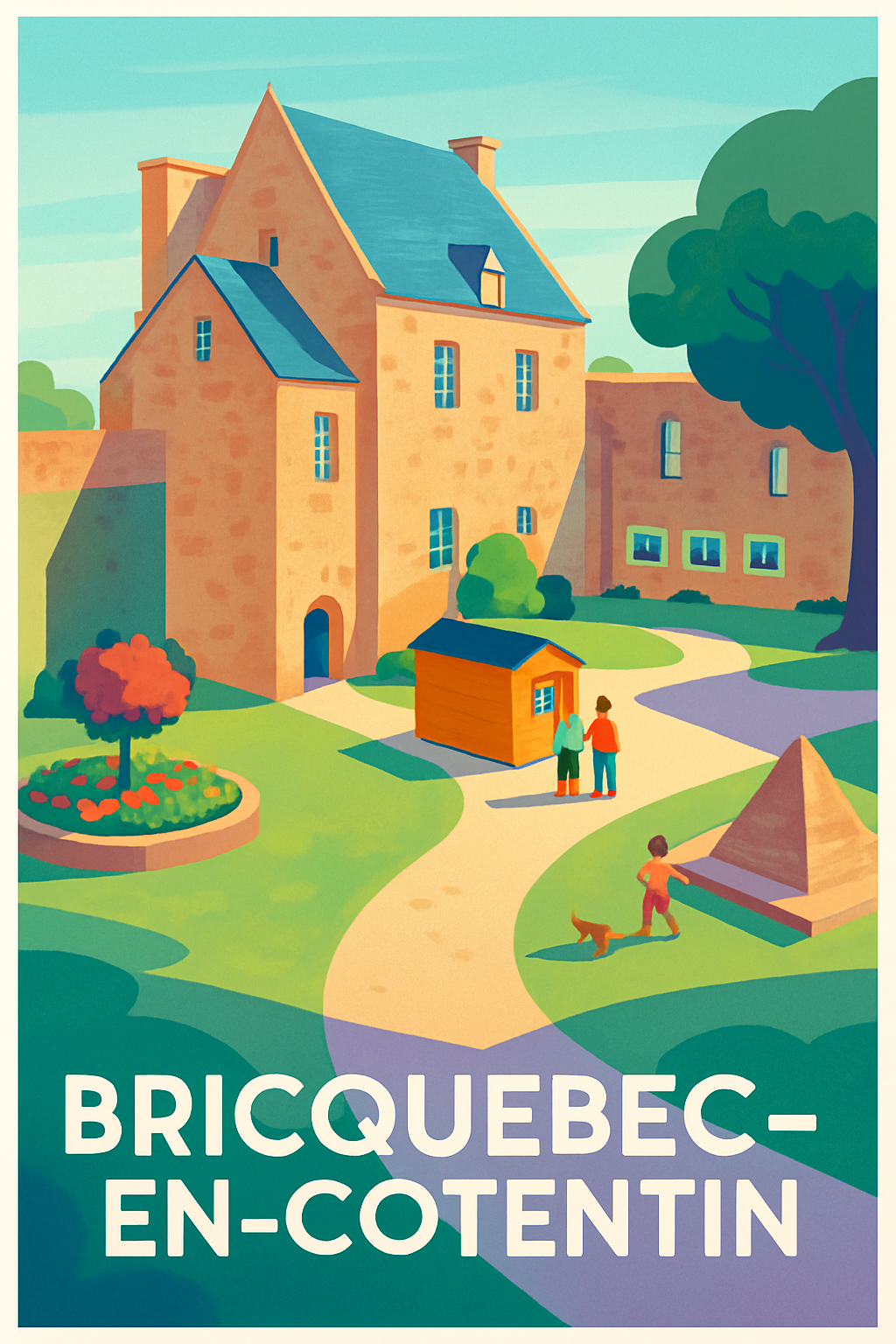 Manche France Pas de Cadre / 20 × 30cm Affiche de Bricquebec-en-Cotentin - Un Havre de Paix Historique