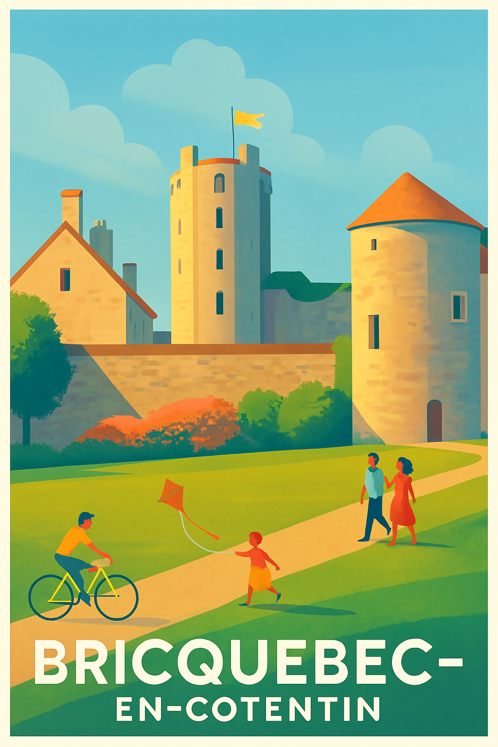Affiche Bricquebec-en-Cotentin — Un havre de paix historique · poster d'art de Bricquebec-en-Cotentin