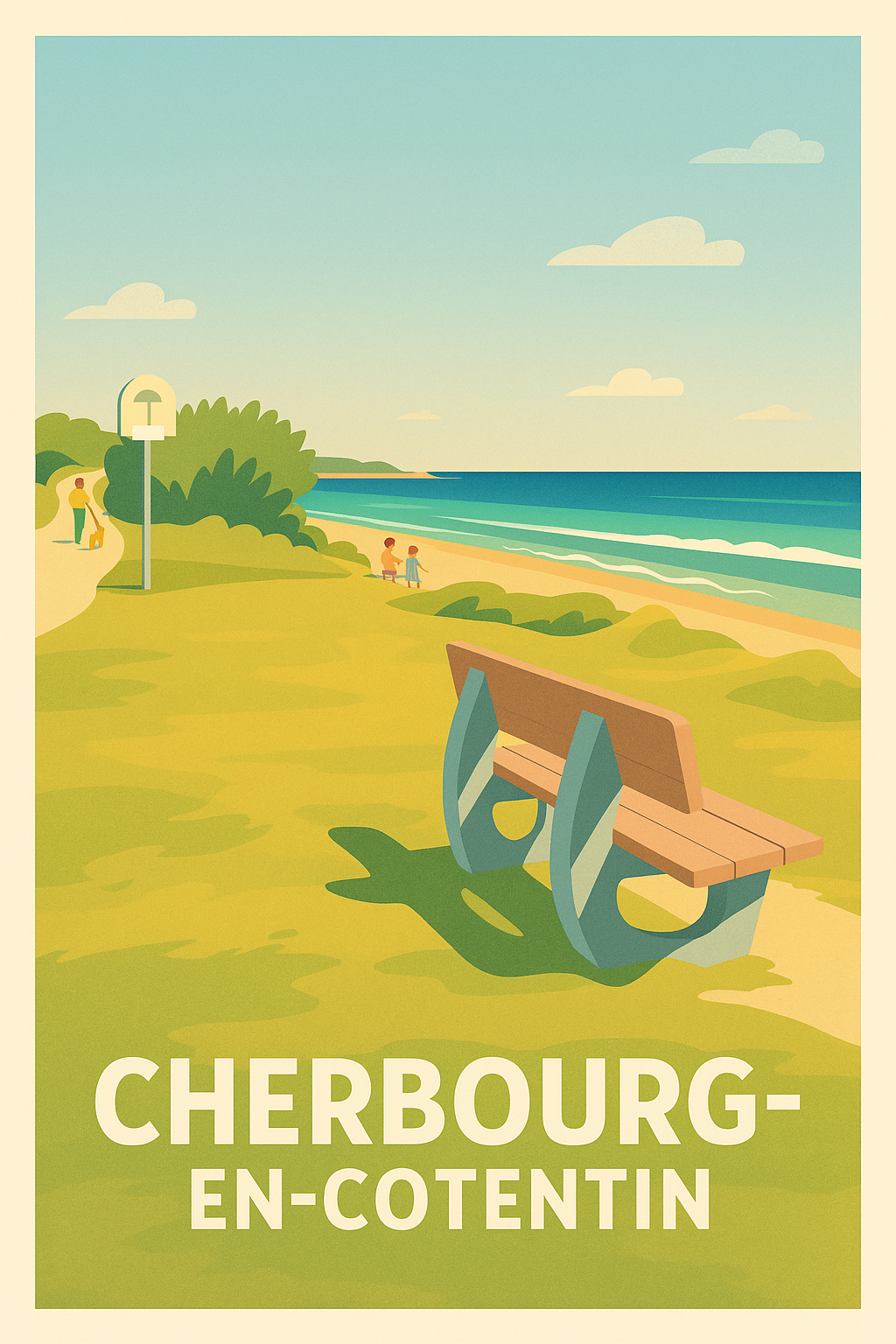 Affiche Cherbourg-en-Cotentin — Sérénité en bord de mer · poster d'art de Cherbourg-en-Cotentin