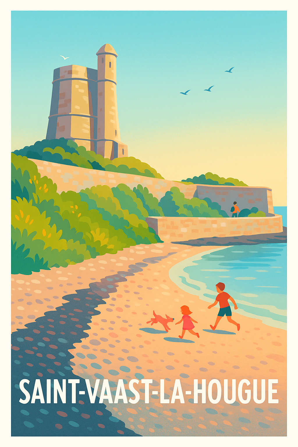 Affiche Saint-Vaast-la-Hougue — Escapade en bord de mer paisible · poster d'art de Saint-Vaast-la-Hougue