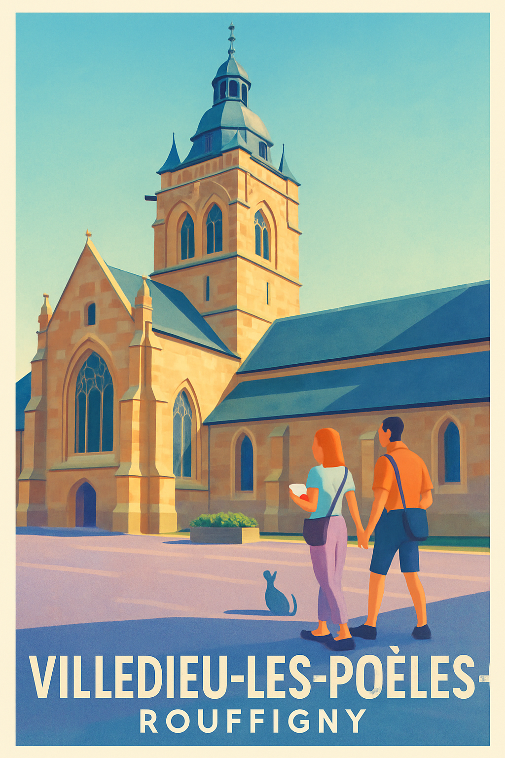 Manche France Pas de Cadre / 20 × 30cm Affiche de Villedieu-les-Poêles - Découverte romantique à Rouffigny