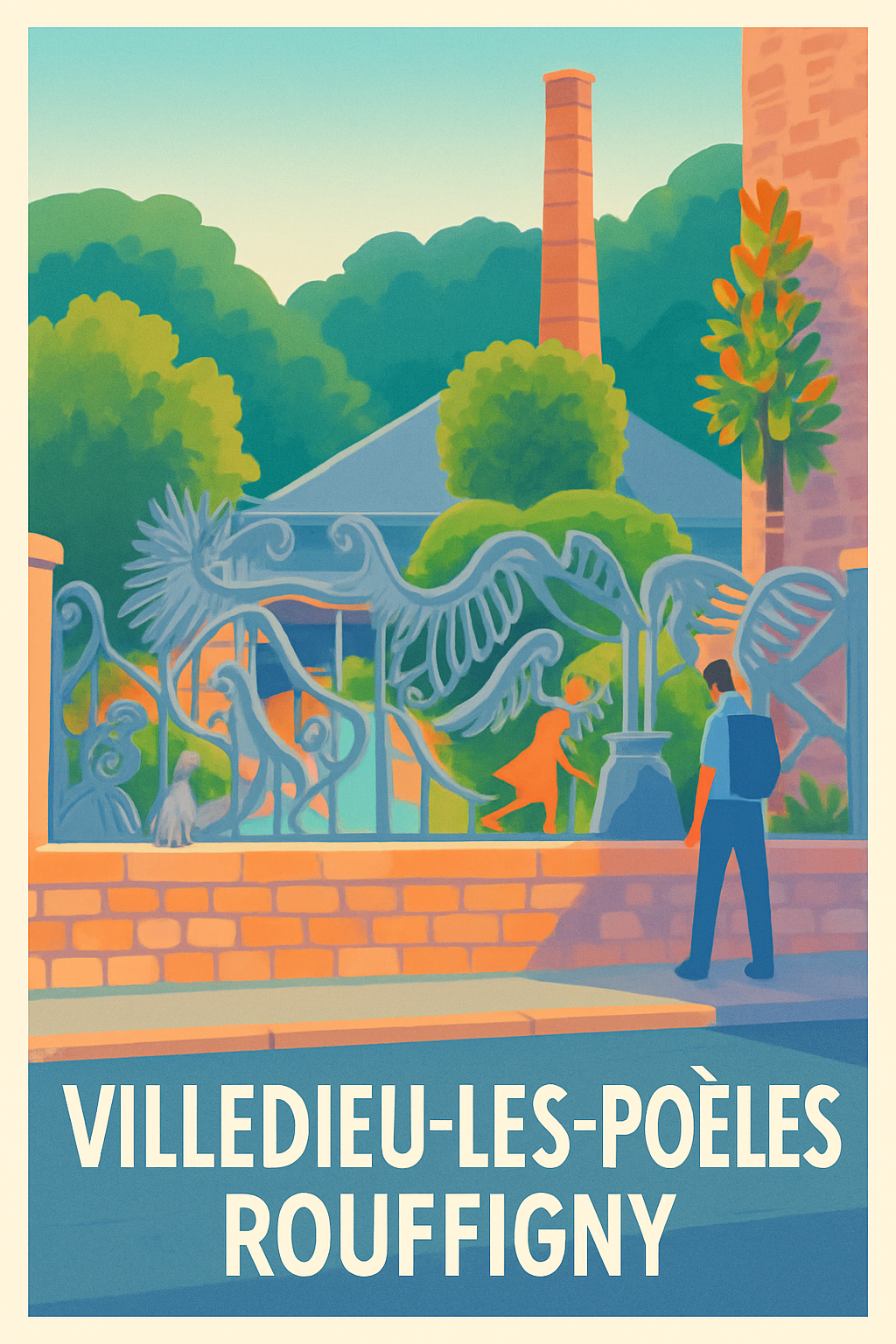 Manche France Pas de Cadre / 20 × 30cm Affiche de Villedieu-les-Poêles Rouffigny - Charme artisanal et patrimoine unique