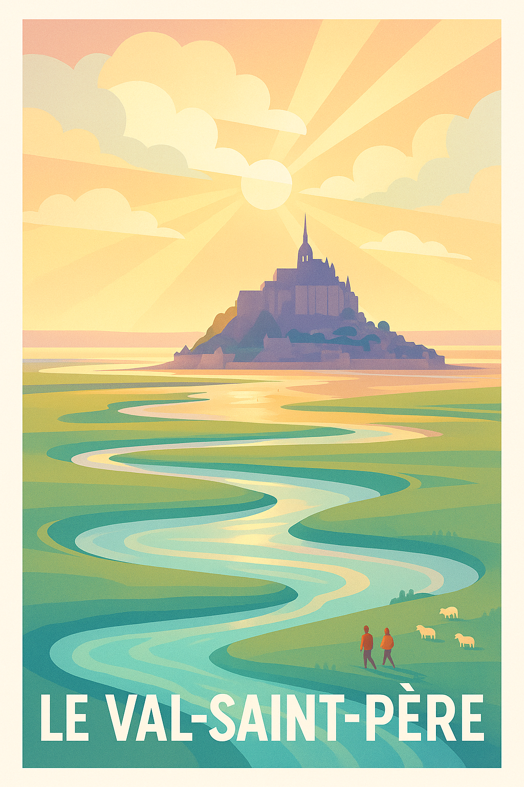 Manche France Pas de Cadre / 20 × 30cm Affiche Le Val-Saint-Père - L'évasion paisible et lumineuse