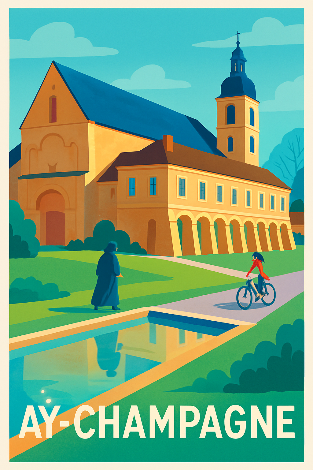 Affiche Ay-Champagne — Charme et sérénité champenoise · poster d'art de Ay-Champagne