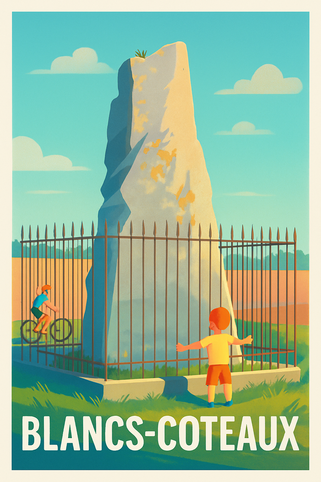 Marne France Pas de Cadre / 20 × 30cm Affiche de Blancs-Coteaux - Une scène champêtre pleine d'histoires