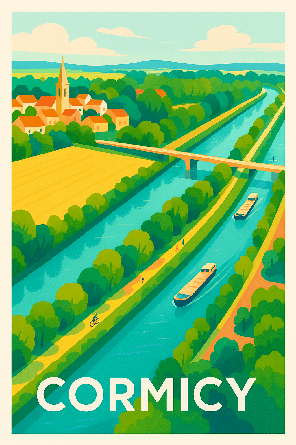 Marne France Pas de Cadre / 20 × 30cm Affiche de Cormicy - Charme et sérénité au cœur de la campagne