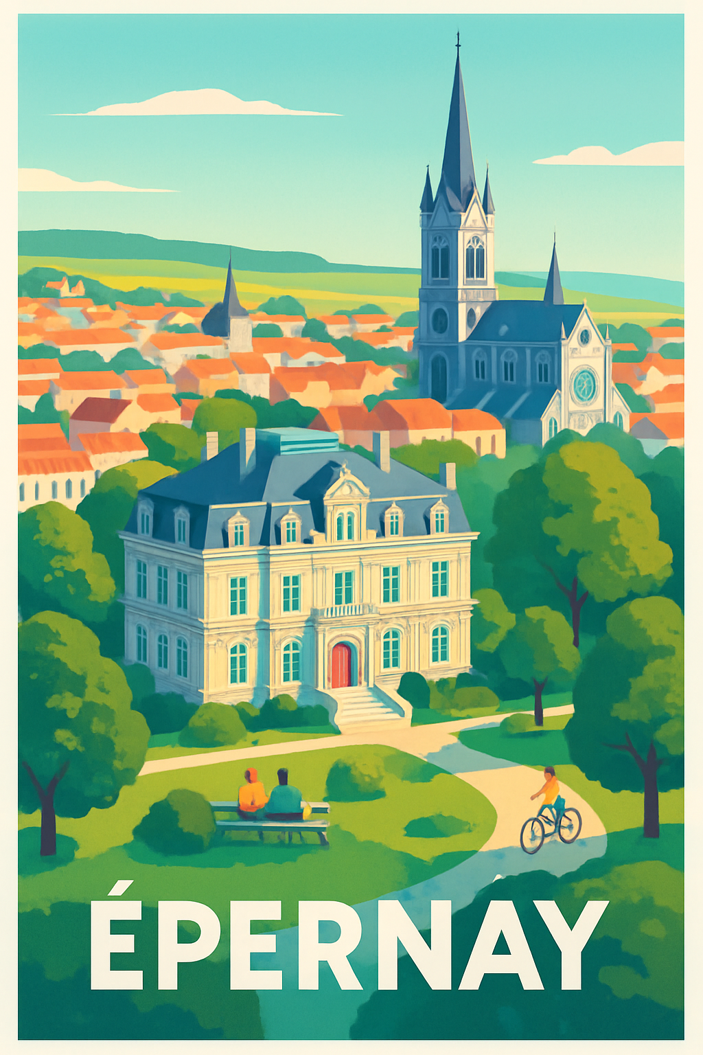 Affiche Épernay — Élégance et charme champenois · poster d'art de Épernay