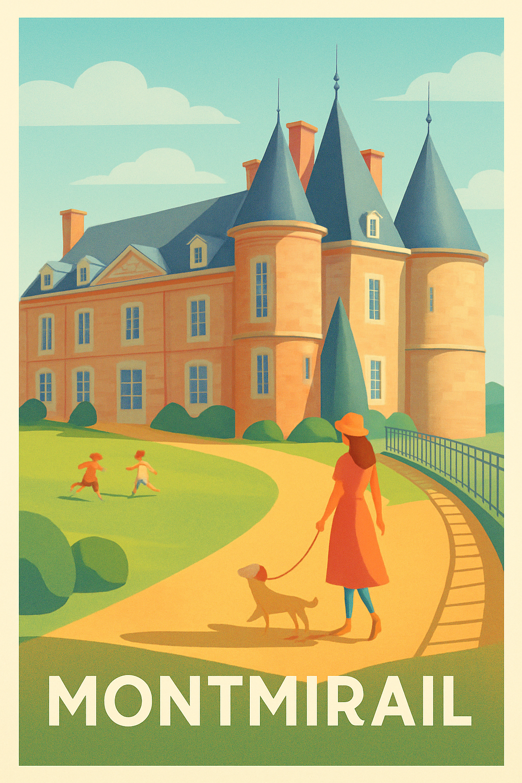Marne France Pas de Cadre / 20 × 30cm Affiche de Montmirail - Charme et sérénité au château