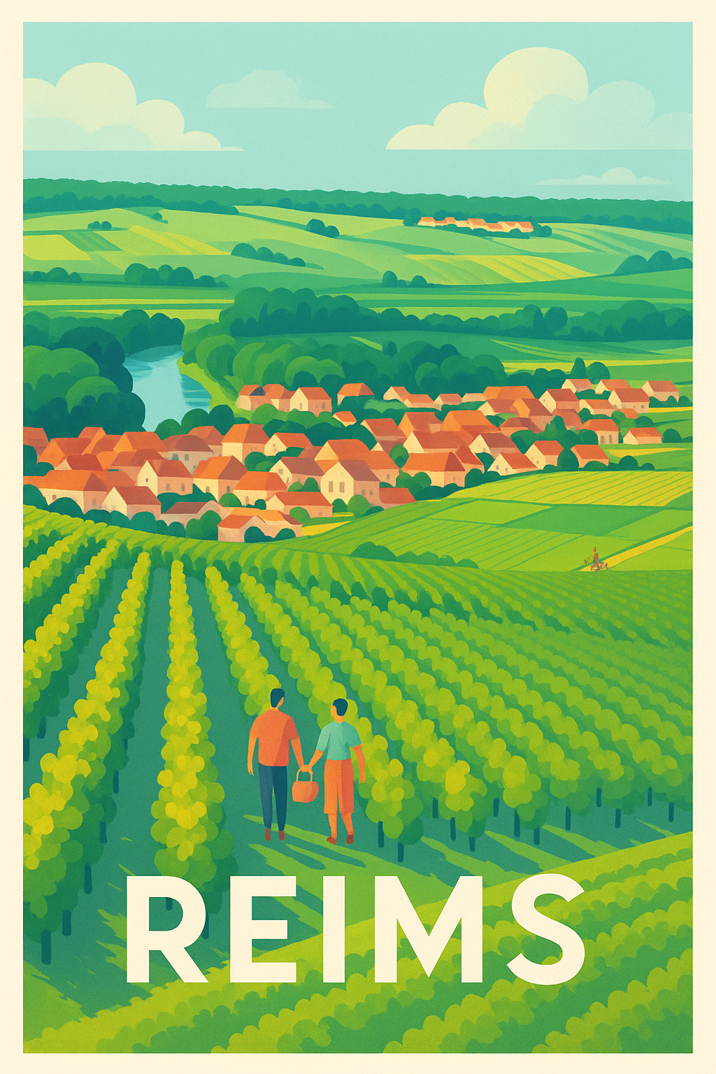 Affiche Reims — Immersion au cœur des vignobles champenois · poster d'art de Reims