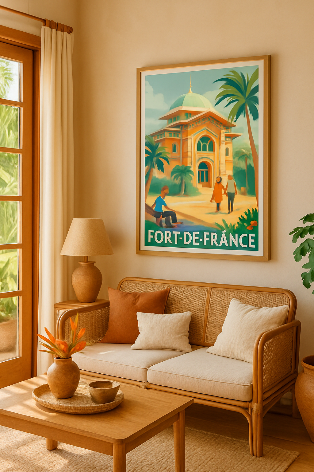Martinique France Affiche de Fort-de-France - Charme tropical et élégance historique