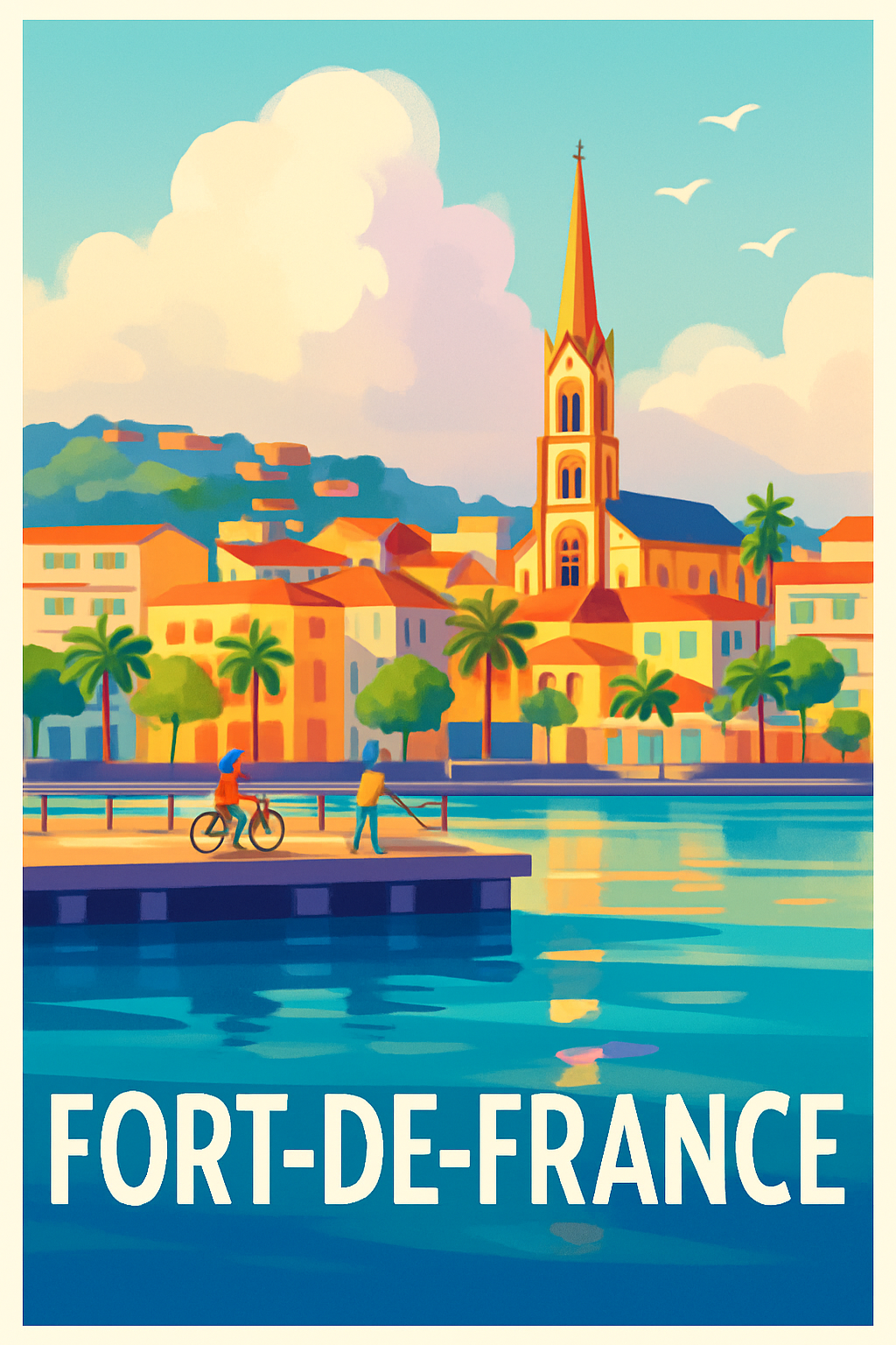 Affiche Fort-de-France — Charme tropical et douceur créole · poster d'art de Fort-de-France