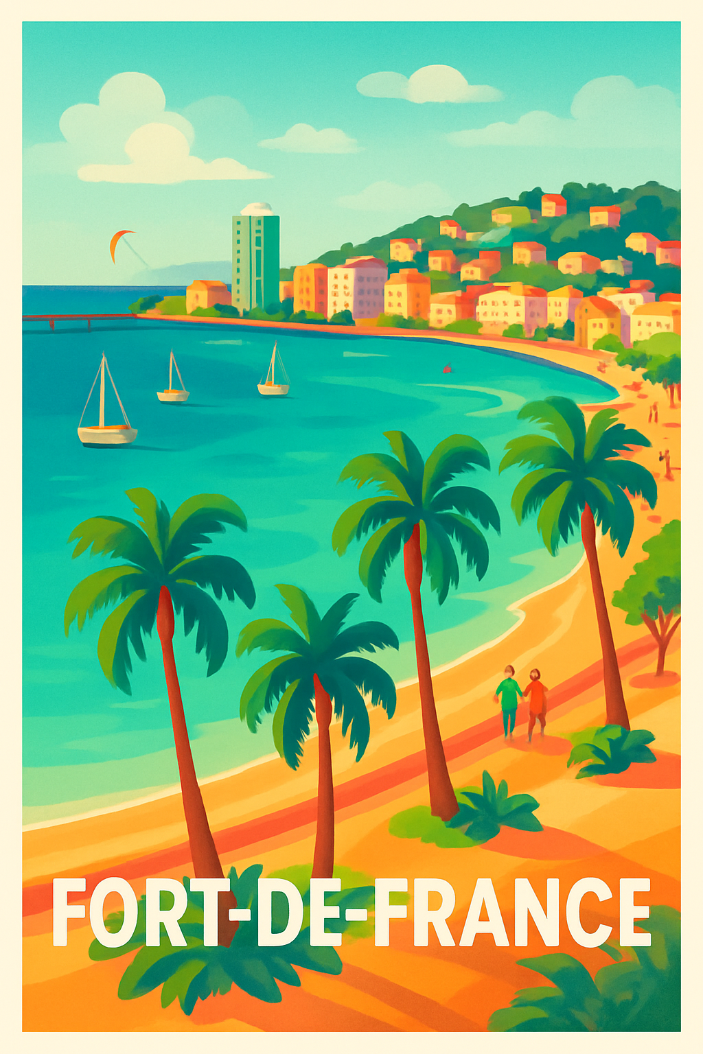 Affiche Fort-de-France — Escapade tropicale aux Antilles · poster d'art de Fort-de-France