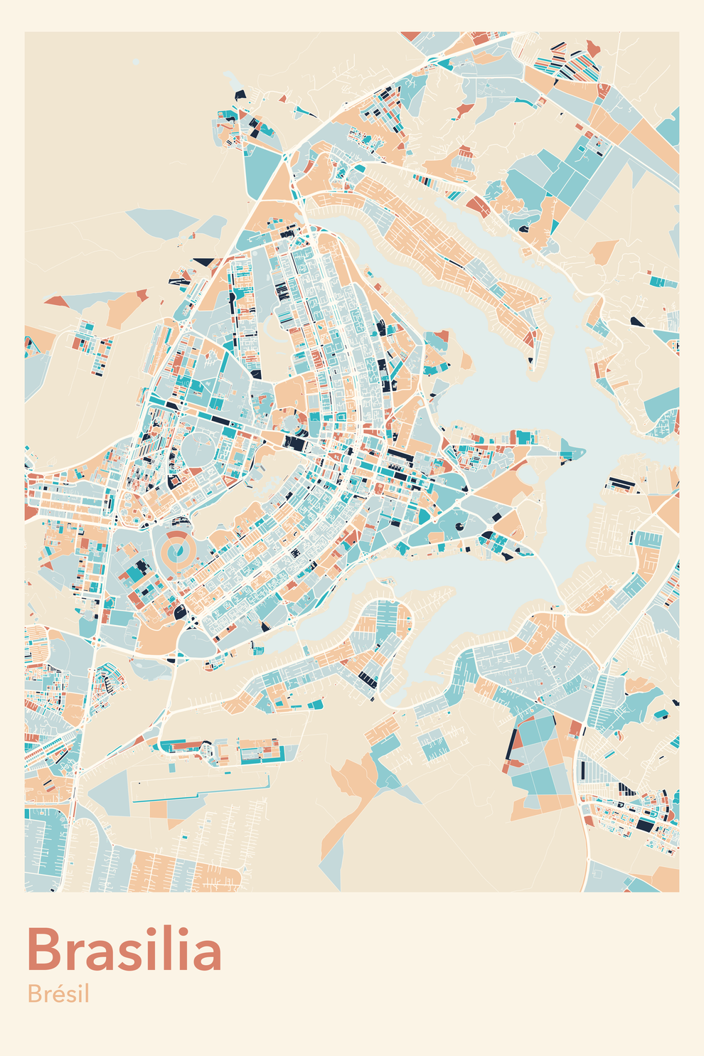 Plan de Brasilia - Carte personnalisée