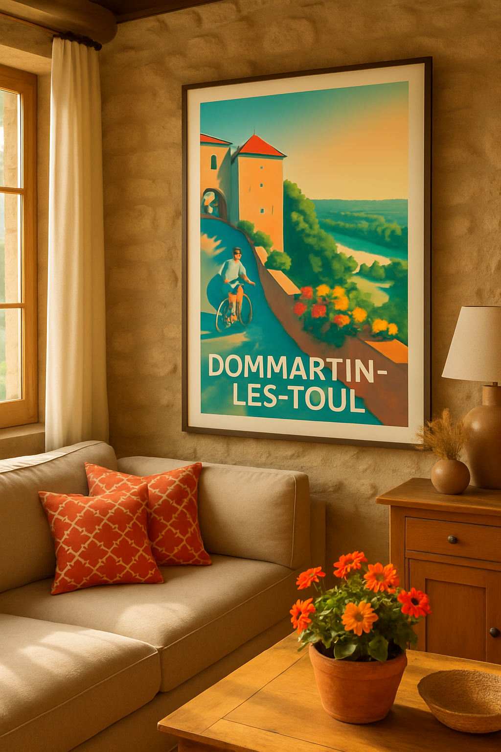 Meurthe-et-Moselle France Affiche de Dommartin-lès-Toul - Évasion à vélo au cœur de la nature