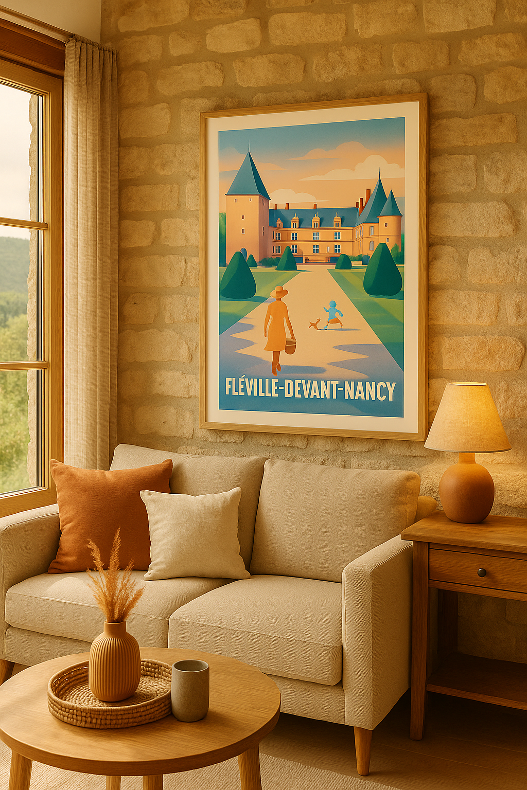 Meurthe-et-Moselle France Affiche de Fléville-devant-Nancy - Charme et sérénité au château