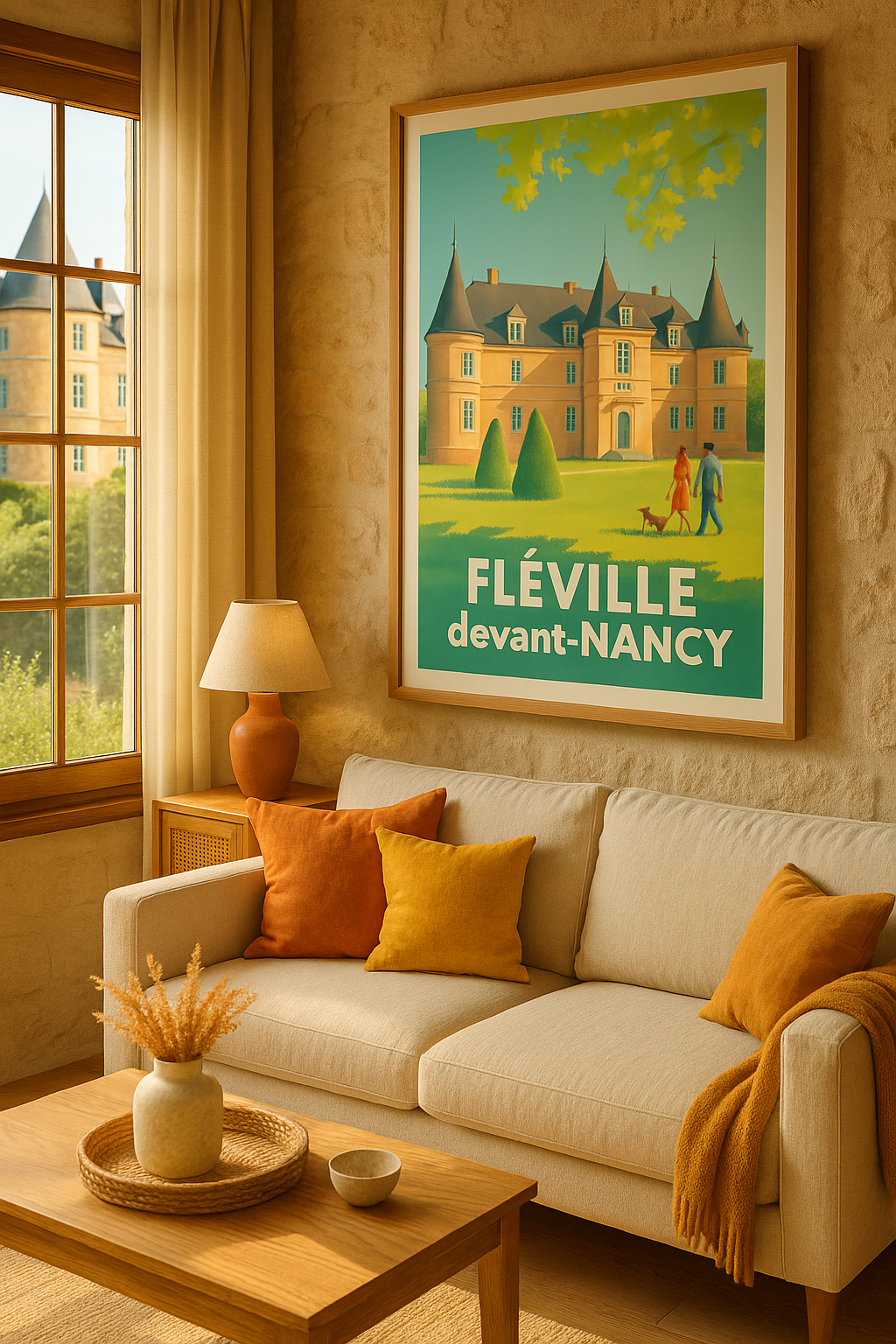 Meurthe-et-Moselle France Affiche de Fléville-devant-Nancy - L'élégance d'un château historique