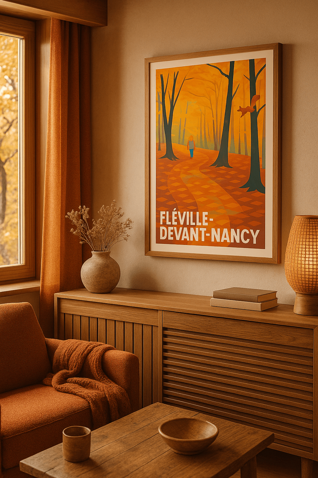 Meurthe-et-Moselle France Affiche de Fléville-devant-Nancy - Promenade automnale en forêt