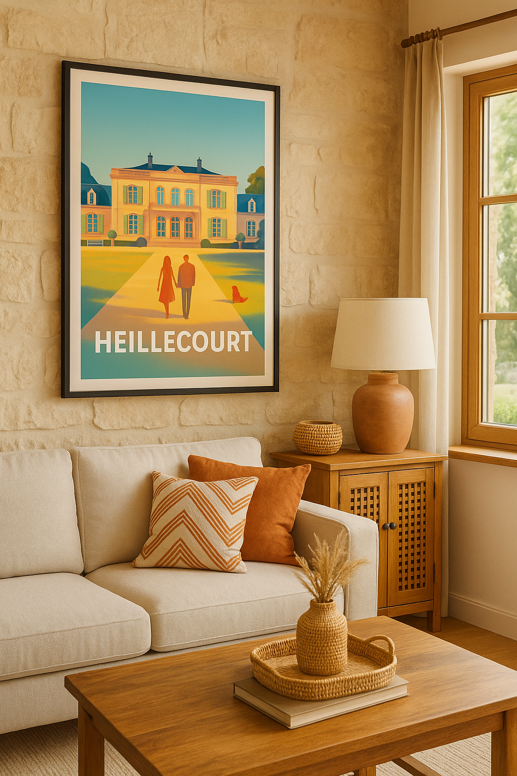 Meurthe-et-Moselle France Affiche de Heillecourt - L'élégance d'un manoir au crépuscule