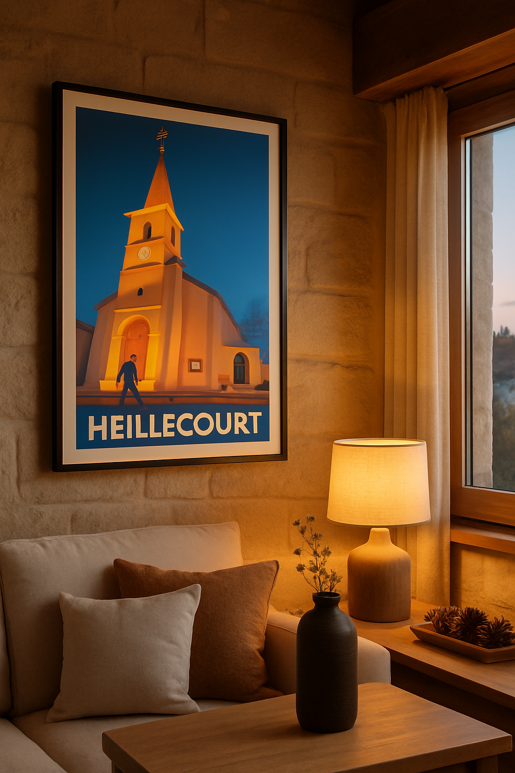 Meurthe-et-Moselle France Affiche de Heillecourt - Lumières chaleureuses au village