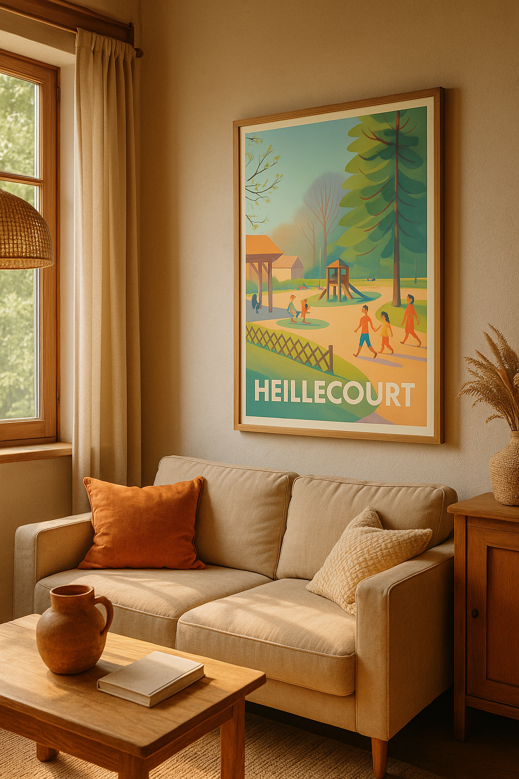 Meurthe-et-Moselle France Affiche de Heillecourt - Un après-midi au parc plein de vie
