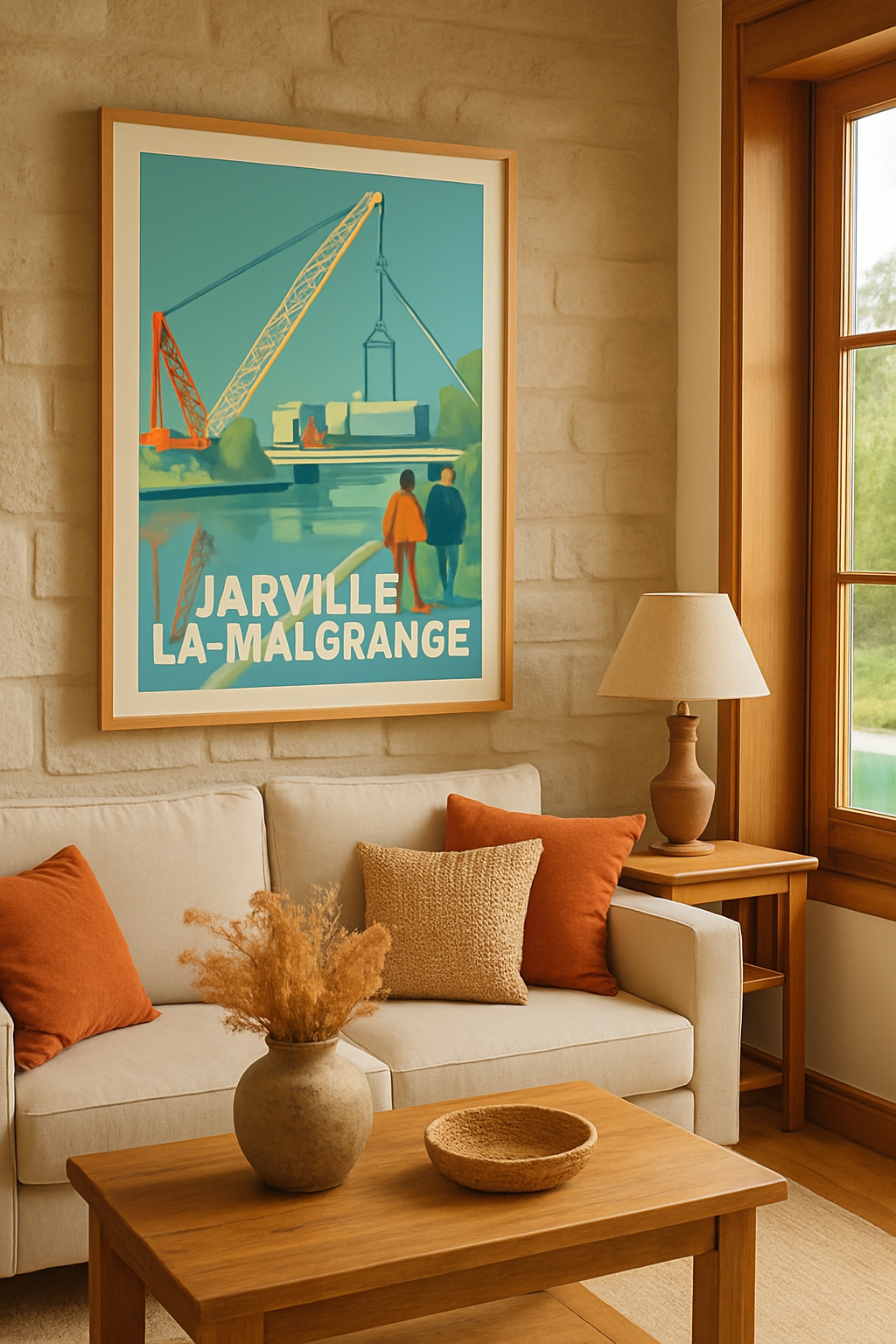 Meurthe-et-Moselle France Affiche de Jarville-la-Malgrange - Scène industrielle au bord de l'eau