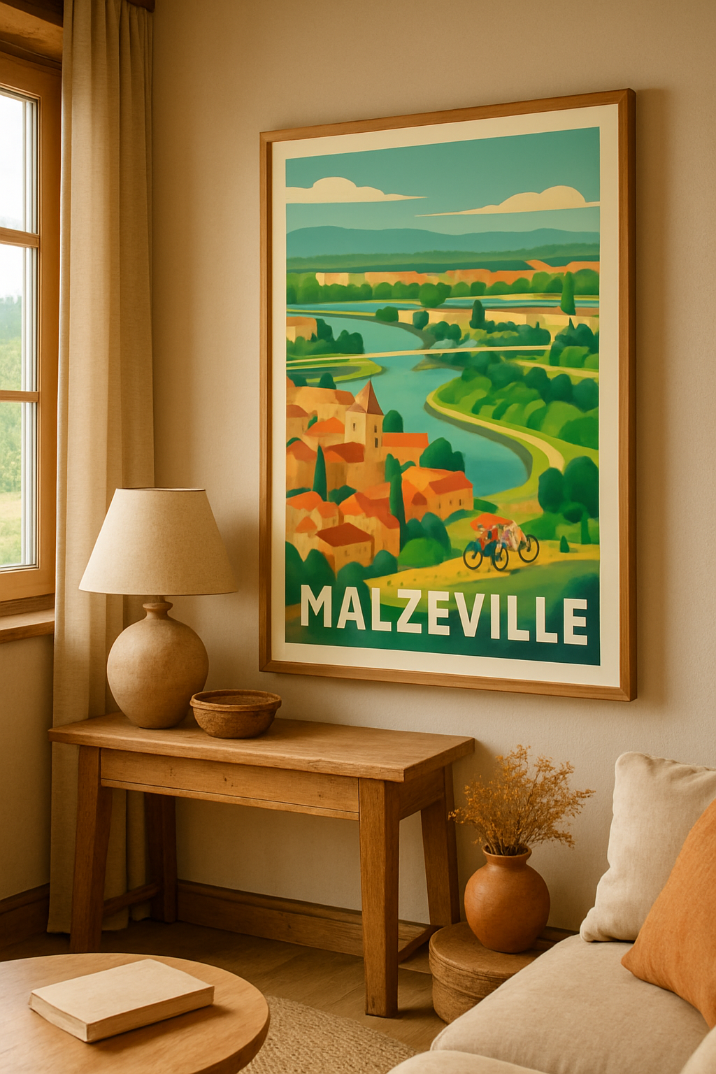 Meurthe-et-Moselle France Affiche de Malzéville - Charme et nature au fil de la Moselle
