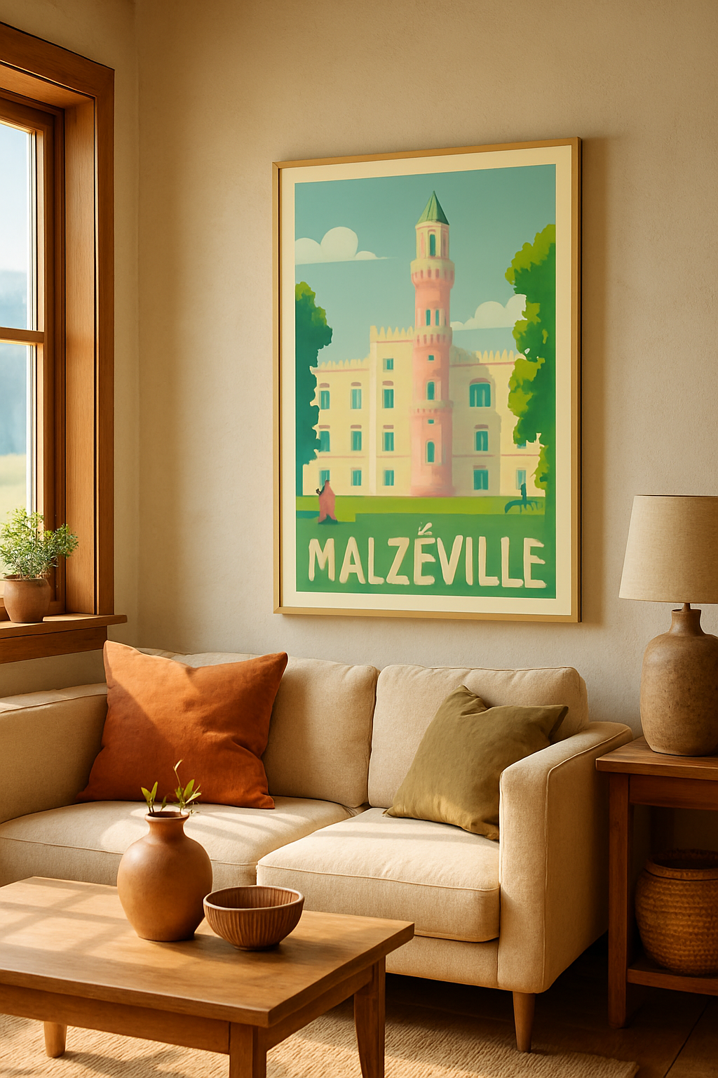 Affiche Malzéville — Charme et sérénité au cœur de la ville · poster d'art de Malzéville