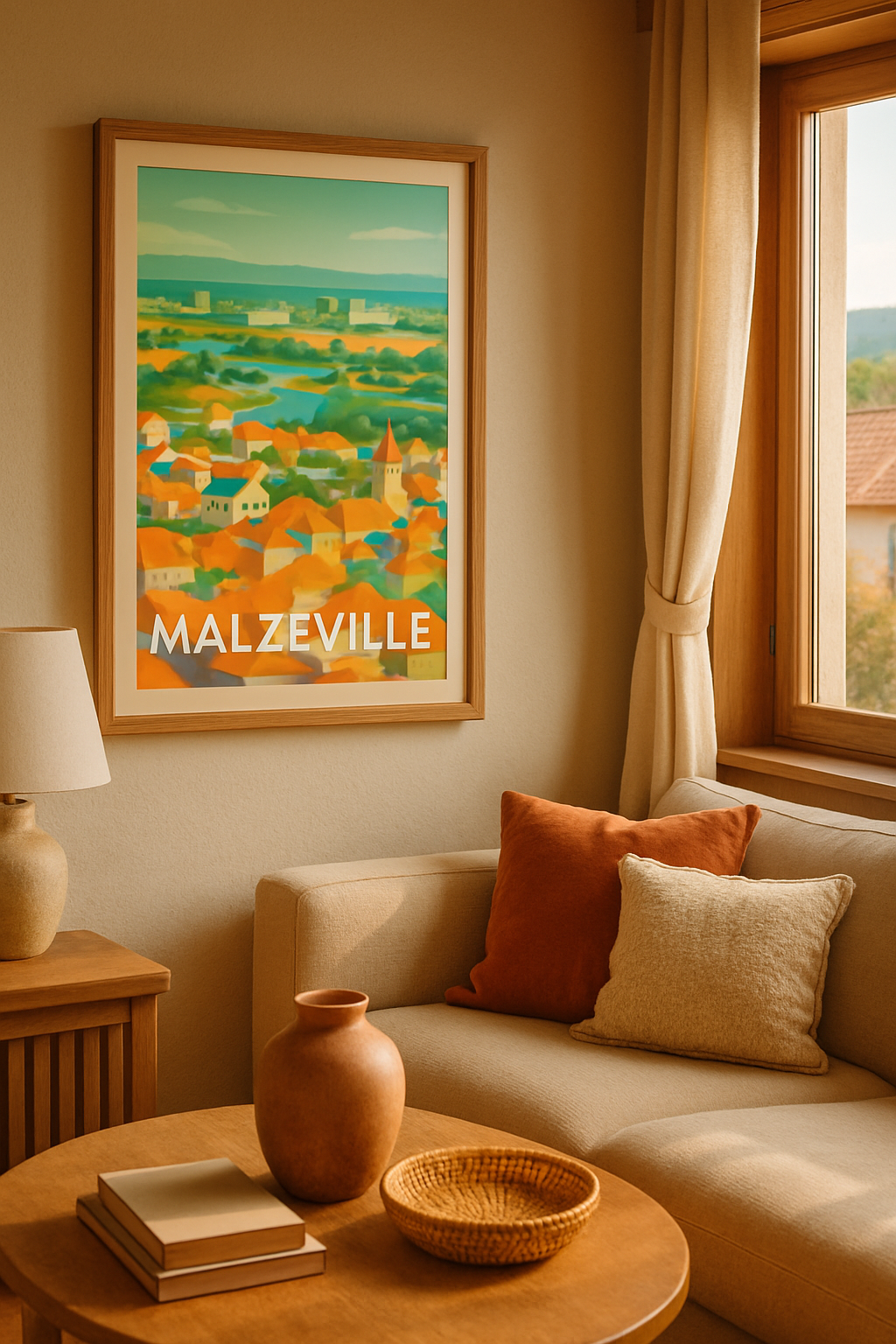 Meurthe-et-Moselle France Affiche de Malzéville - Une vue charmante au bord de l'eau