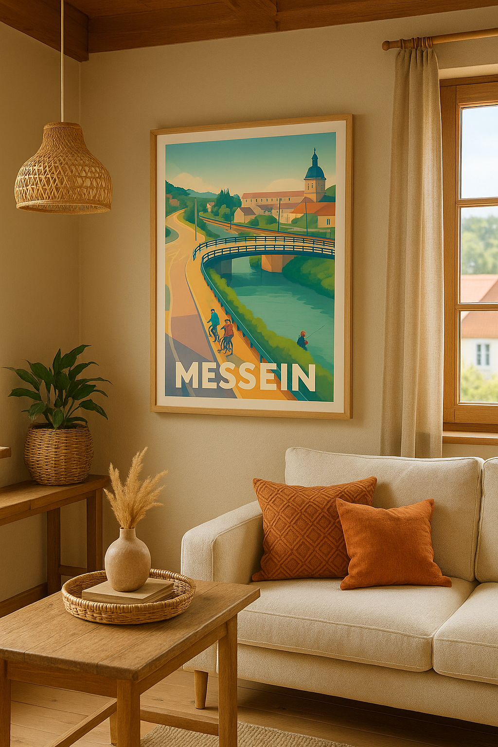 Meurthe-et-Moselle France Affiche de Messein - Une escapade paisible au bord de l'eau