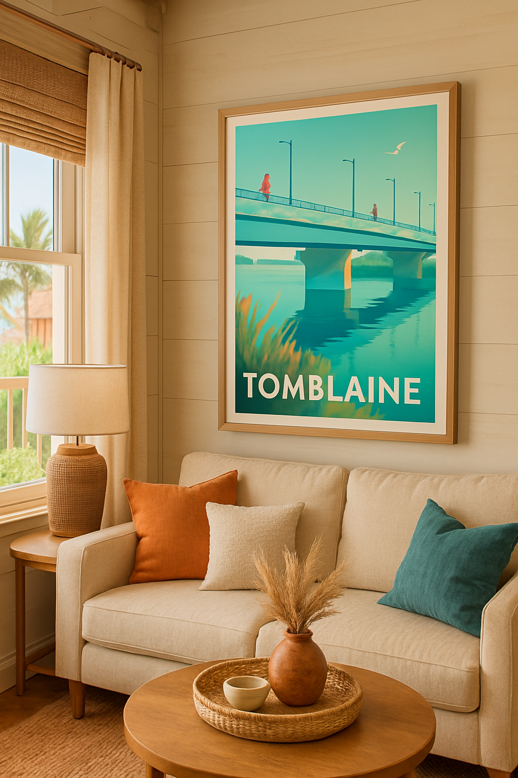 Meurthe-et-Moselle France Affiche de Tomblaine - L'élégance paisible du pont sur la Meurthe