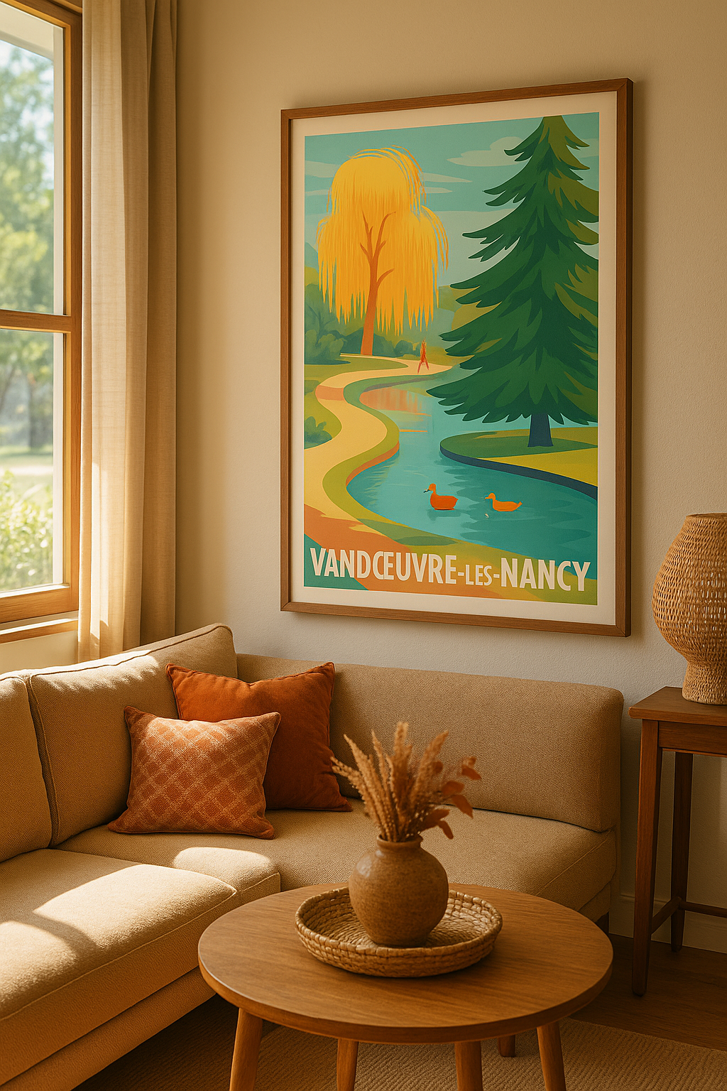 Meurthe-et-Moselle France Affiche de Vandœuvre-lès-Nancy - Sérénité au fil de l'eau