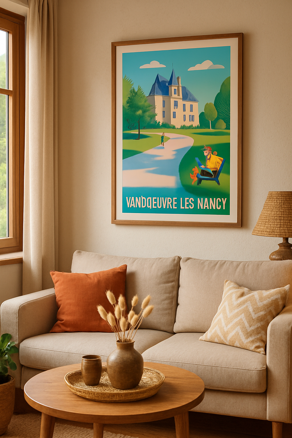 Affiche Vandœuvre-lès-Nancy — Sérénité et nature au cœur de la ville · poster d'art de Vandœuvre-lès-Nancy