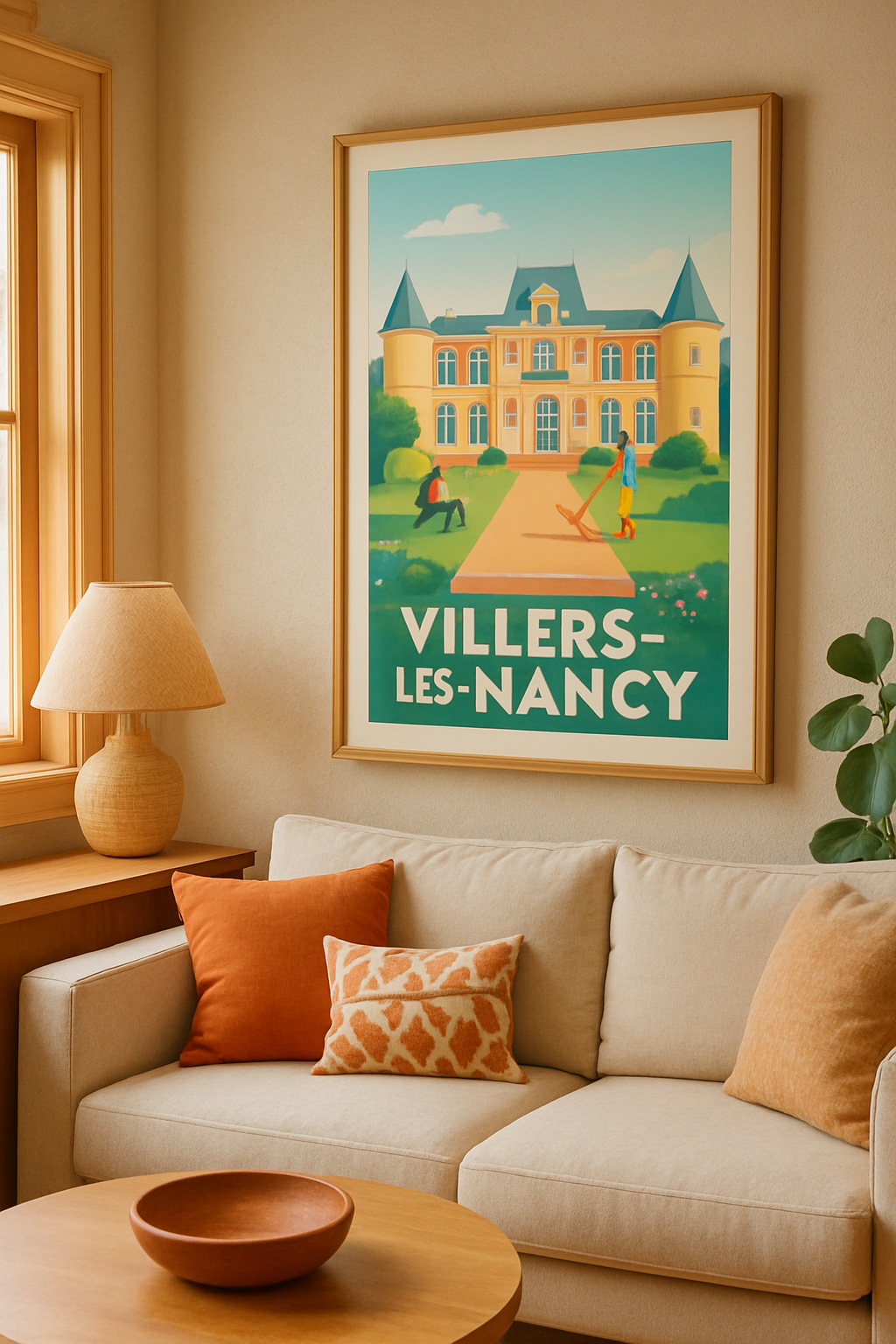 Affiche Villers-lès-Nancy — Charme et sérénité au château · poster d'art de Villers-lès-Nancy