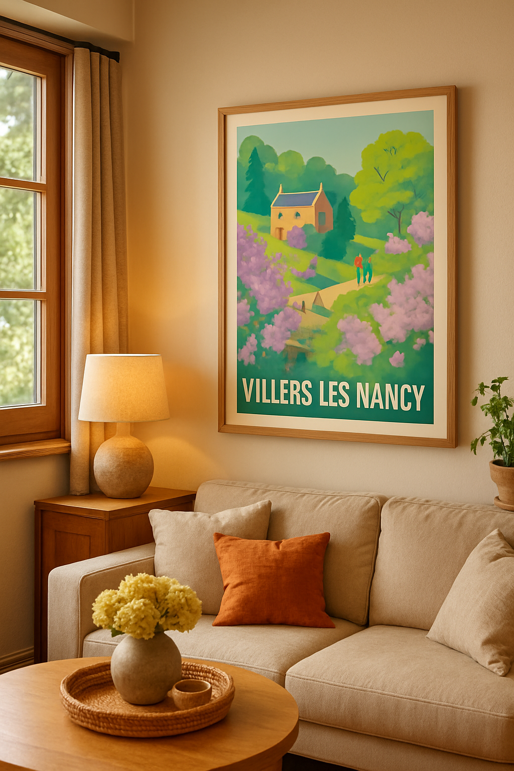 Affiche Villers-lès-Nancy — Un havre de nature et de couleurs · poster d'art de Villers-lès-Nancy