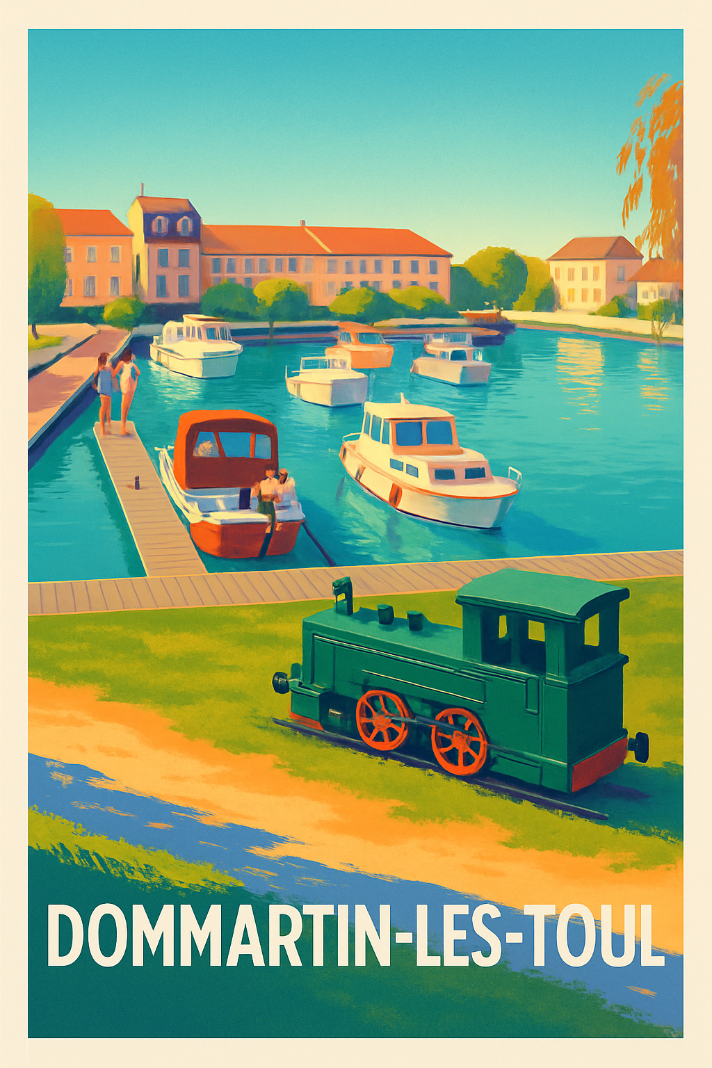 Meurthe-et-Moselle France Pas de Cadre / 20 × 30cm Affiche de Dommartin-les-Toul - Charme et détente au bord de l'eau