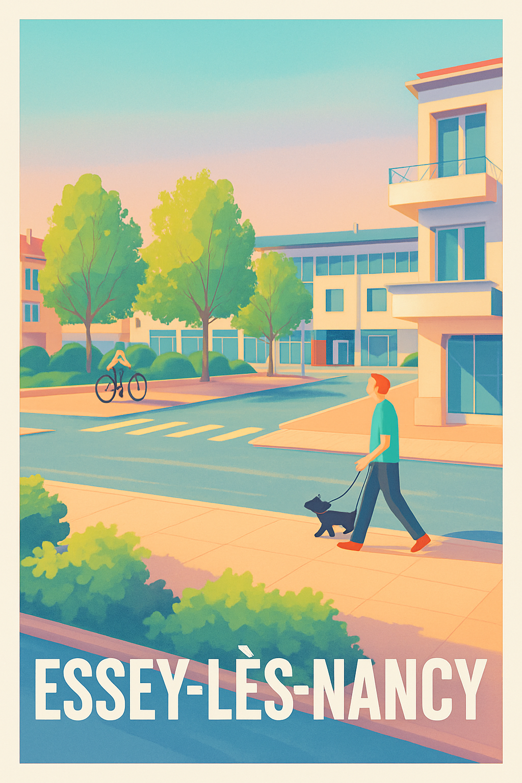 Meurthe-et-Moselle France Pas de Cadre / 20 × 30cm Affiche de Essey-lès-Nancy - Tranquillité urbaine en douceur