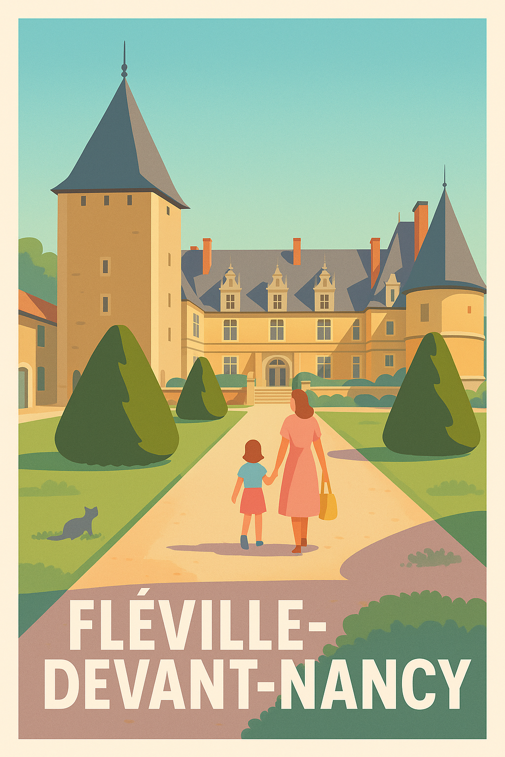 Meurthe-et-Moselle France Pas de Cadre / 20 × 30cm Affiche de Fléville-devant-Nancy - Charme et histoire à portée de main