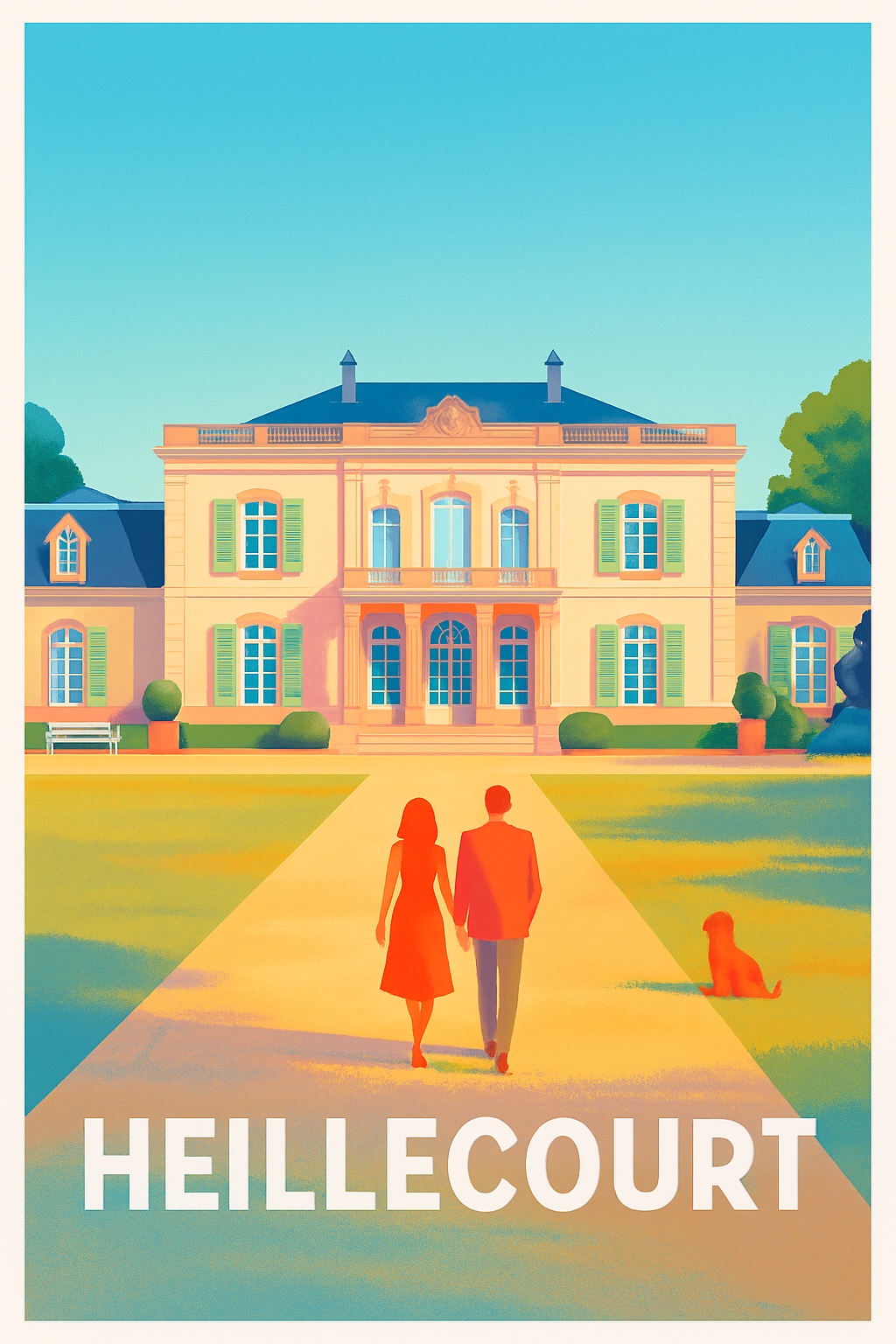 Meurthe-et-Moselle France Pas de Cadre / 20 × 30cm Affiche de Heillecourt - L'élégance d'un manoir au crépuscule
