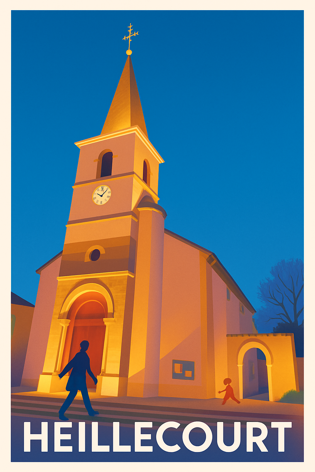 Meurthe-et-Moselle France Pas de Cadre / 20 × 30cm Affiche de Heillecourt - Lumières chaleureuses au village
