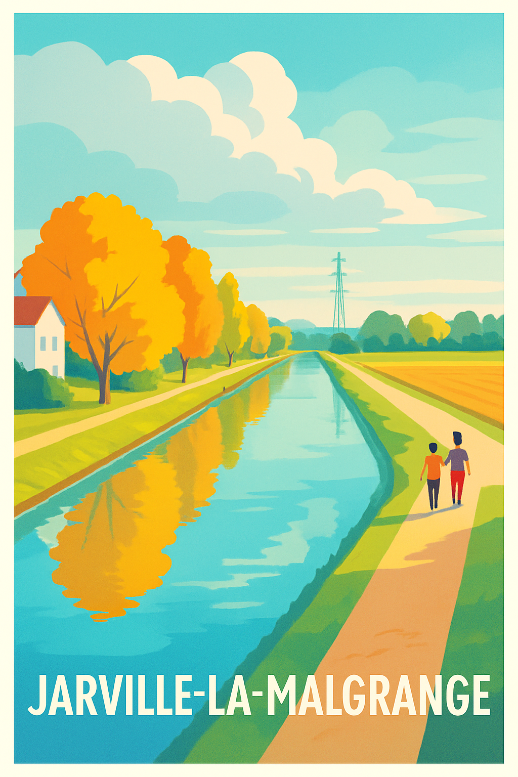 Meurthe-et-Moselle France Pas de Cadre / 20 × 30cm Affiche de Jarville-la-Malgrange - Balade paisible au fil de l'eau