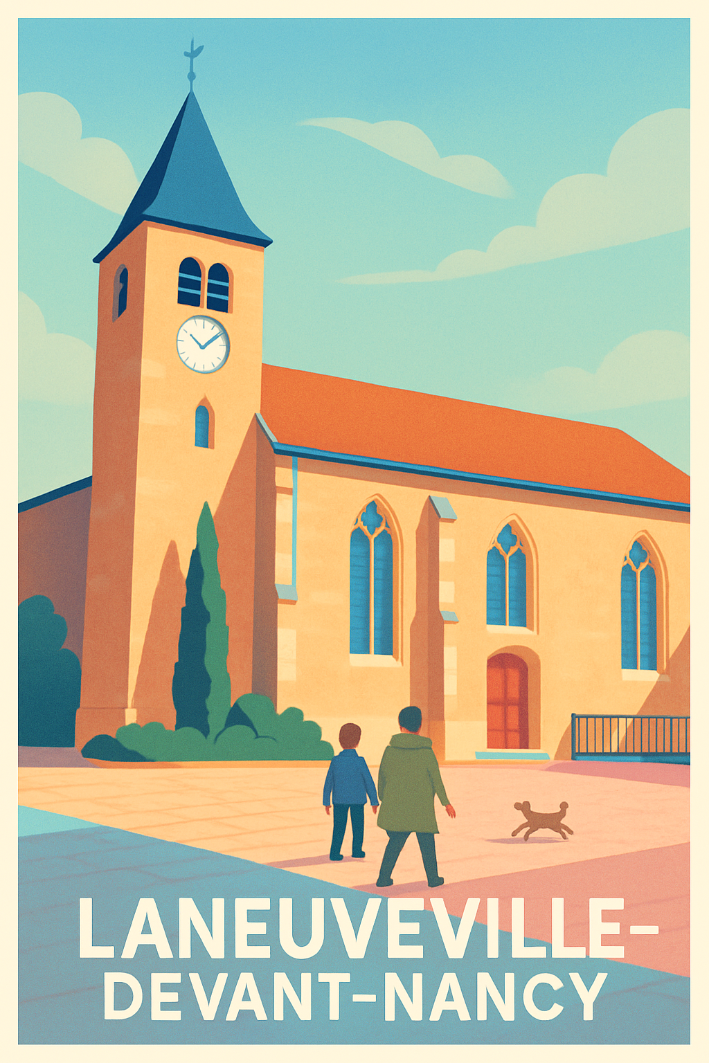 Meurthe-et-Moselle France Pas de Cadre / 20 × 30cm Affiche de Laneuveville-devant-Nancy - Charme et Sérénité au Cœur du Village