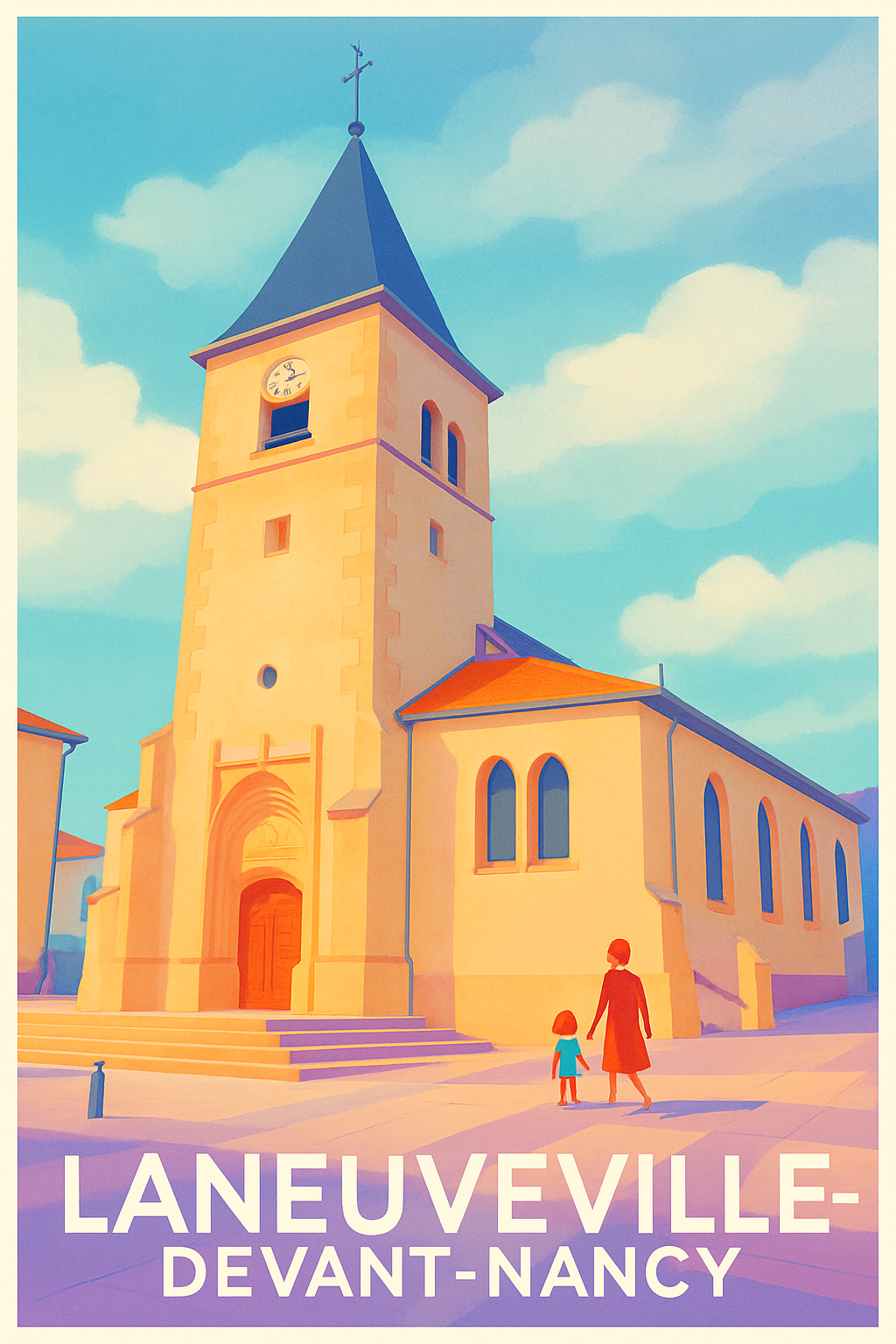 Meurthe-et-Moselle France Pas de Cadre / 20 × 30cm Affiche de Laneuveville-devant-Nancy - Charme et sérénité d'une petite ville