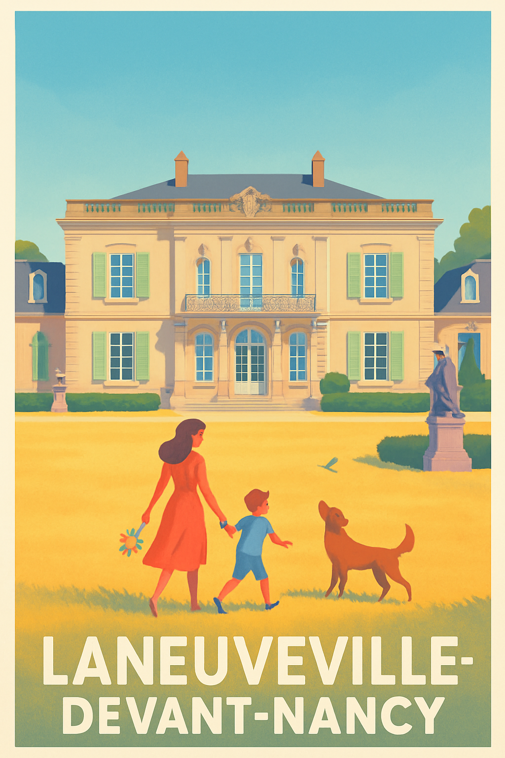 Meurthe-et-Moselle France Pas de Cadre / 20 × 30cm Affiche de Laneuveville-devant-Nancy - Sérénité au cœur du patrimoine