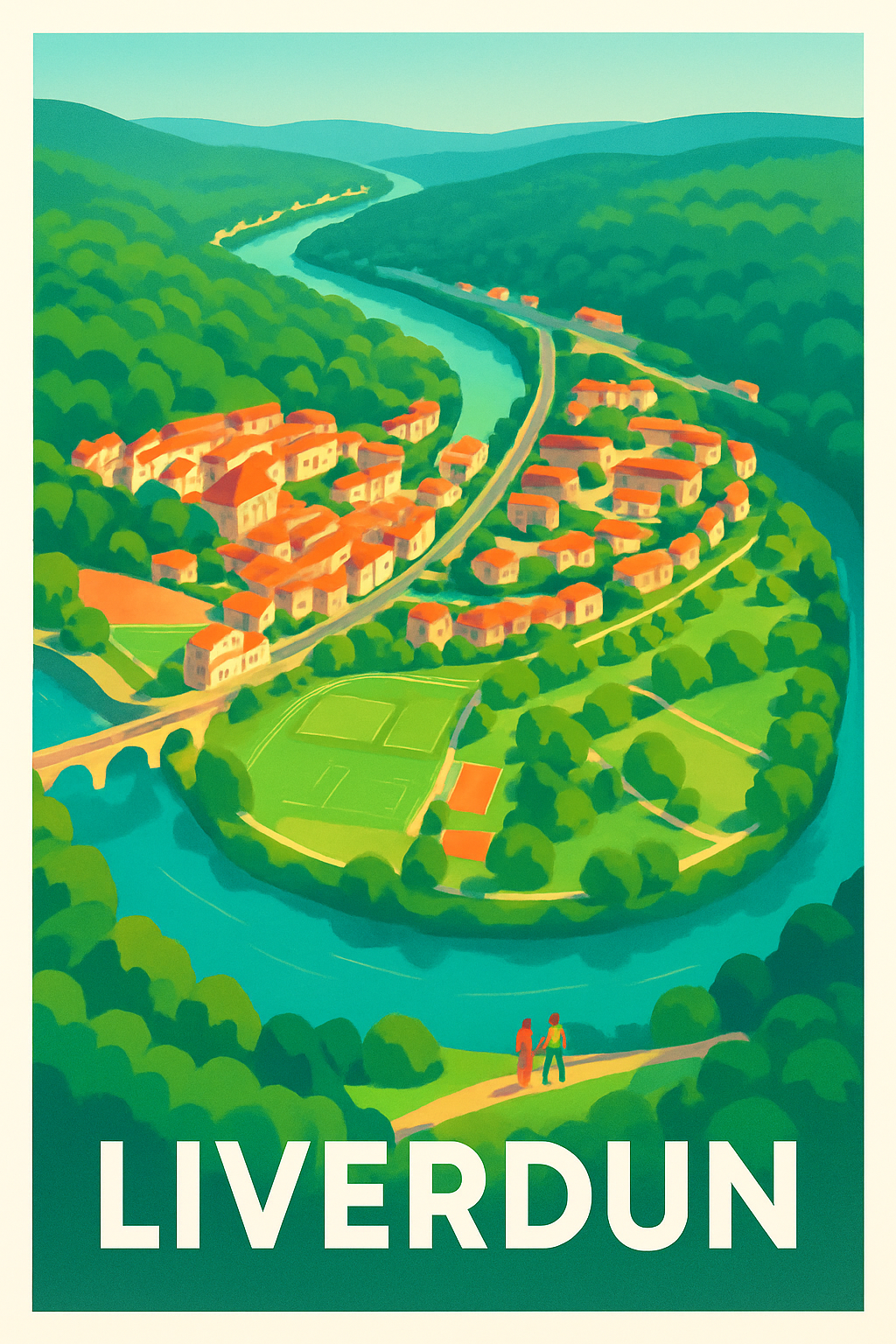 Meurthe-et-Moselle France Pas de Cadre / 20 × 30cm Affiche de Liverdun - Charme et sérénité au fil de la Moselle