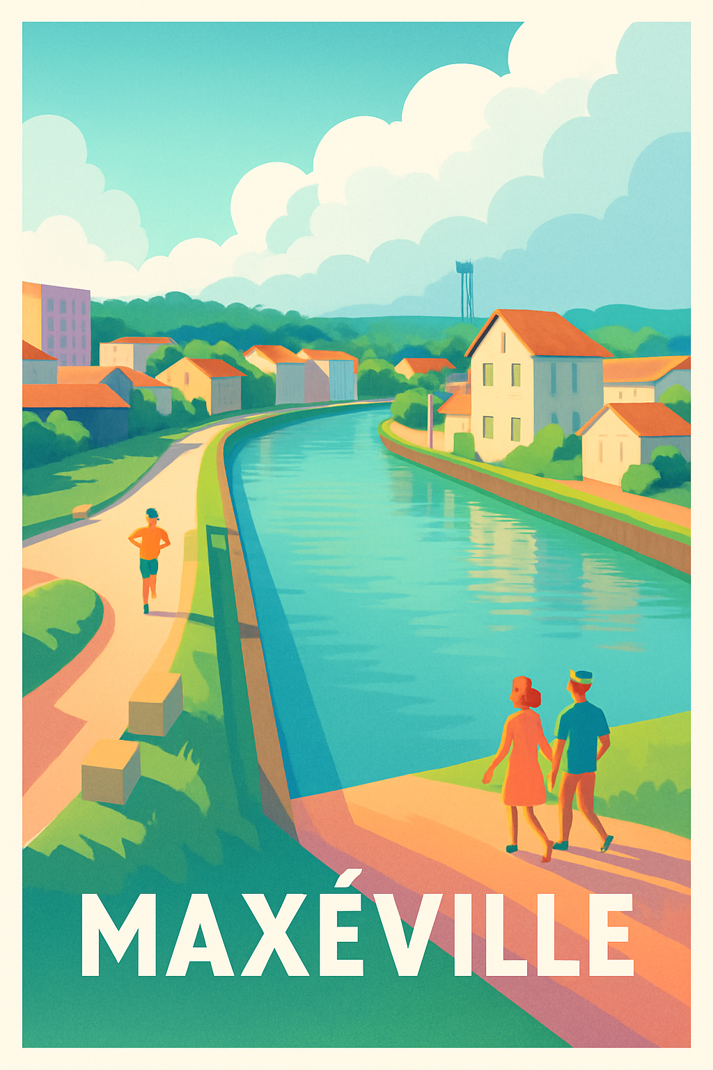 Meurthe-et-Moselle France Pas de Cadre / 20 × 30cm Affiche de Maxéville - Promenade sereine au bord de l'eau