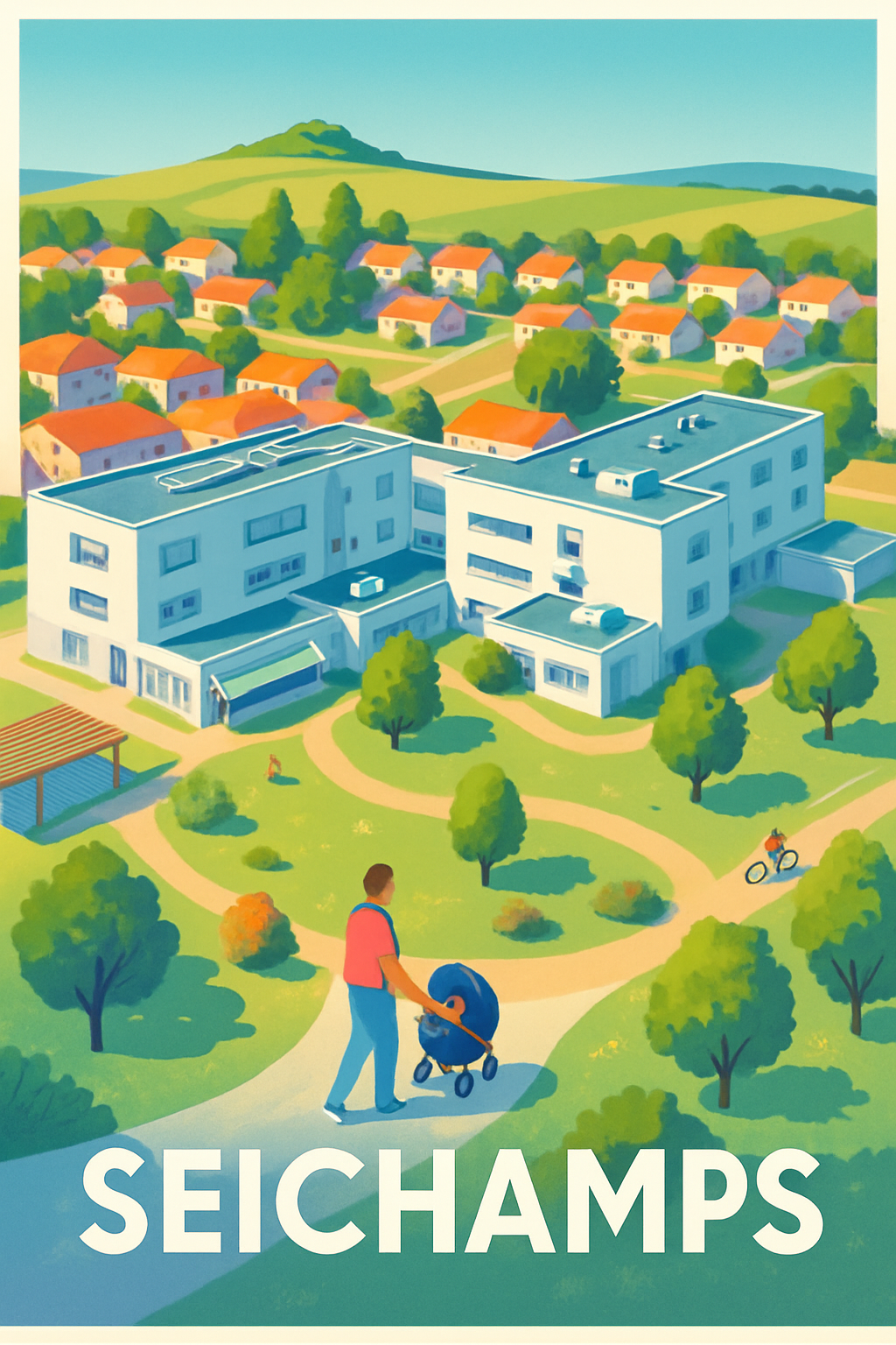 Meurthe-et-Moselle France Pas de Cadre / 20 × 30cm Affiche de Seichamps - Sérénité et Vie de Quartier