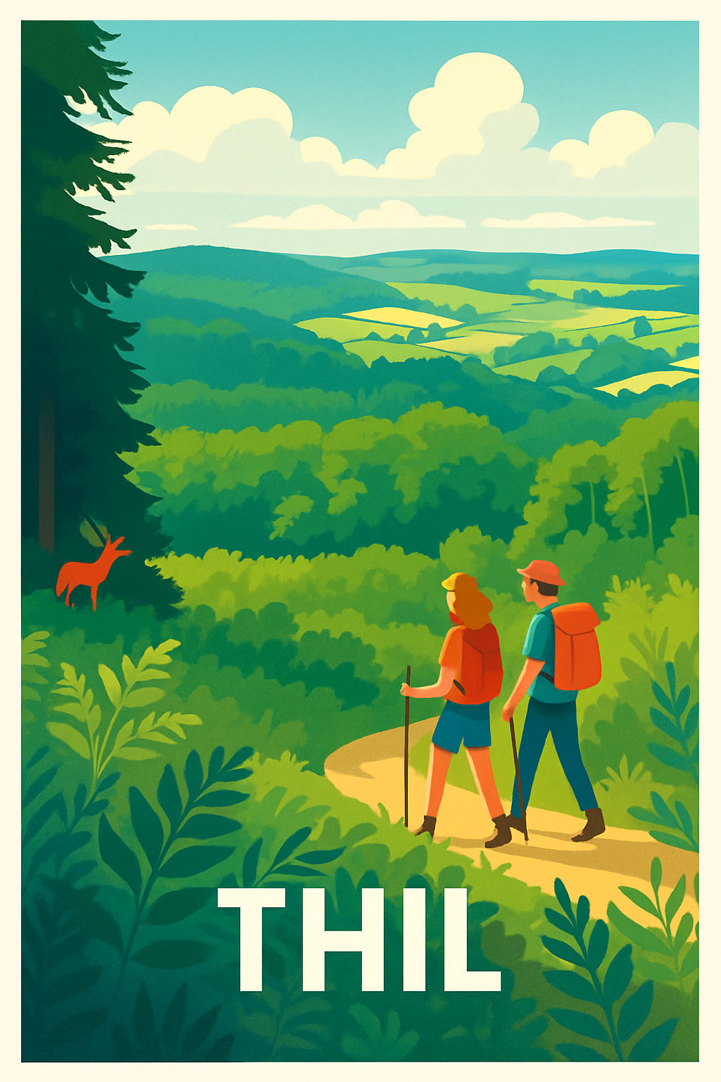 Affiche Thil — Évasion nature et randonnée · poster d'art de Thil