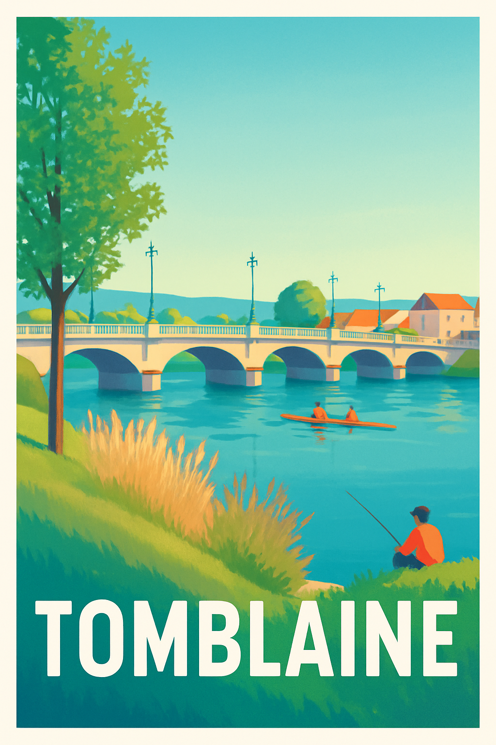 Meurthe-et-Moselle France Pas de Cadre / 20 × 30cm Affiche de Tomblaine - Sérénité au fil de l'eau