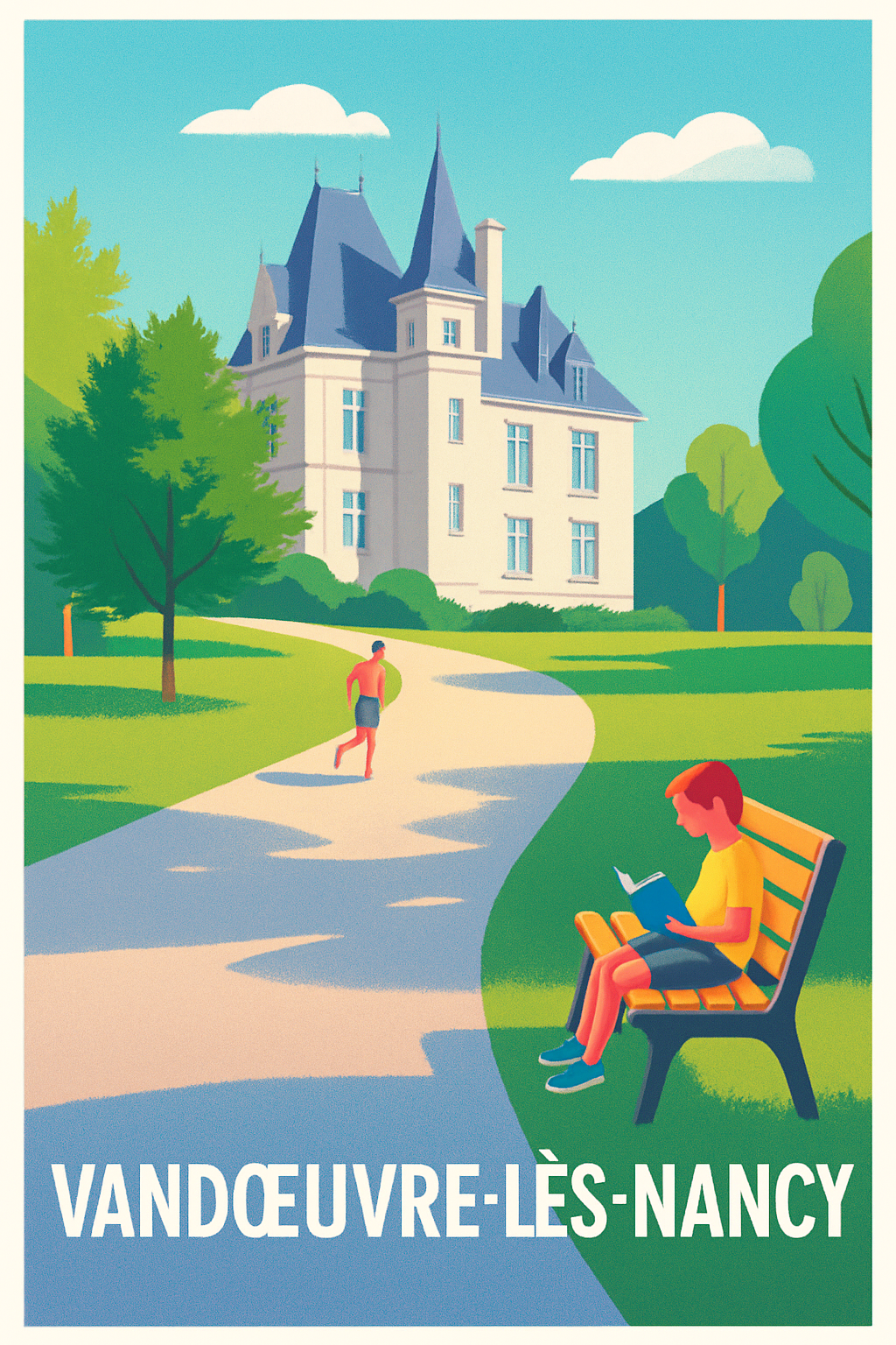 Affiche Vandœuvre-lès-Nancy — Sérénité et nature au cœur de la ville · poster d'art de Vandœuvre-lès-Nancy