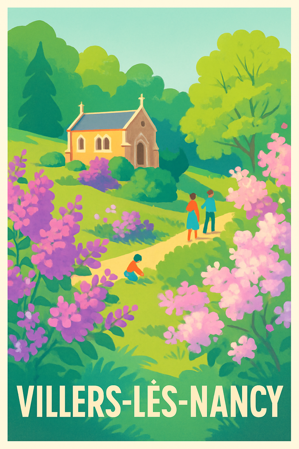 Affiche Villers-lès-Nancy — Un havre de nature et de couleurs · poster d'art de Villers-lès-Nancy